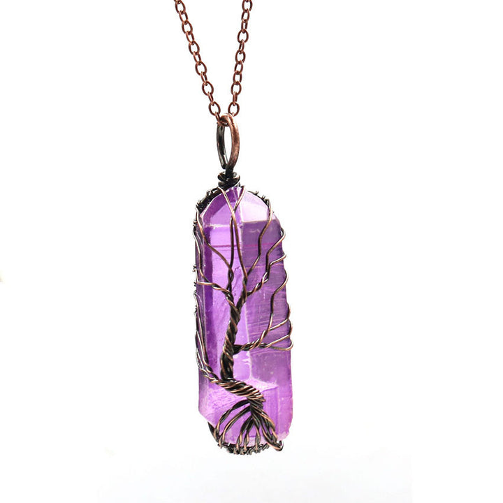 Olivenorma"Life Energy" - Tree of Life Crystal Necklace