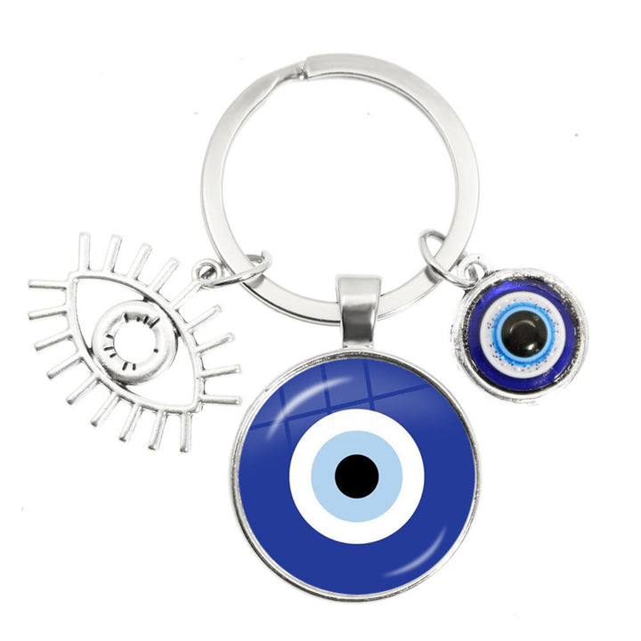 Olivenorma Blue Evil Eye Hamsa Epoxy Keychain