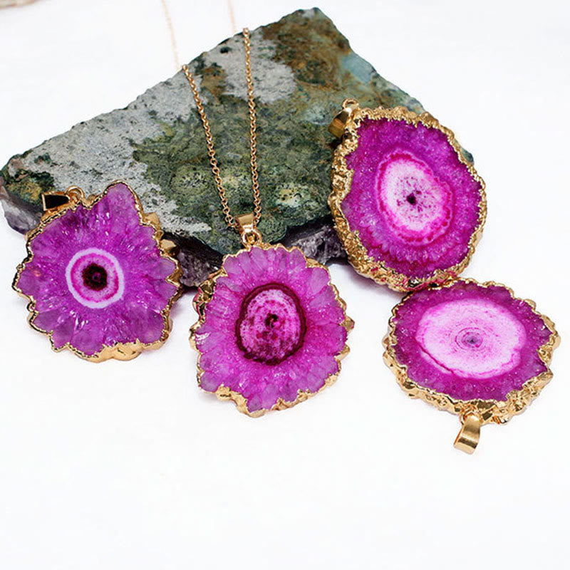 Olivenorma Natural Crystal Geode Pendant - image 18