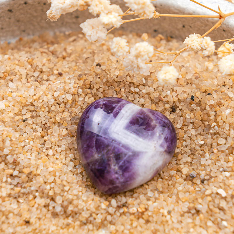 Olivenorma Amethyst Protection Crystal Heart