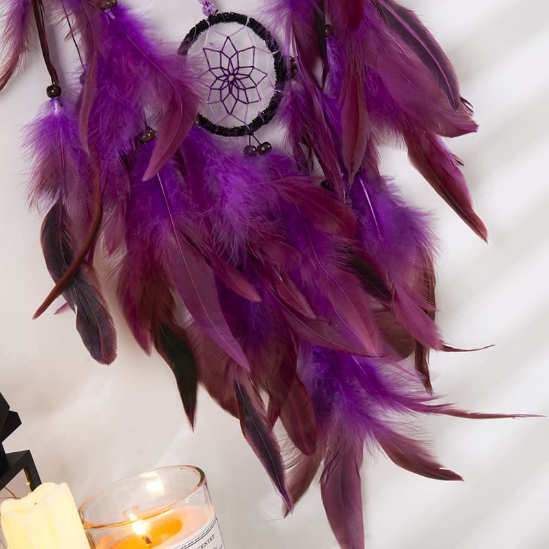 Olivenorma Amethyst Crystal Tree of Life Dream Catcher