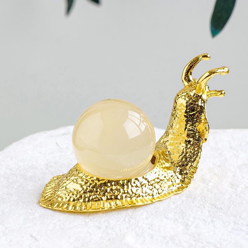 Olivenorma Natural Crystal Ball Holder Small Snail Gemstone Decoration - image 16
