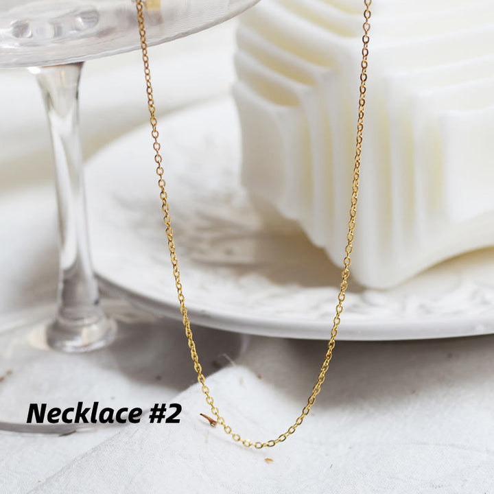 Olivenorma Geometric Round Or Water Drop Crystal Gold Pendant Necklace - image 2