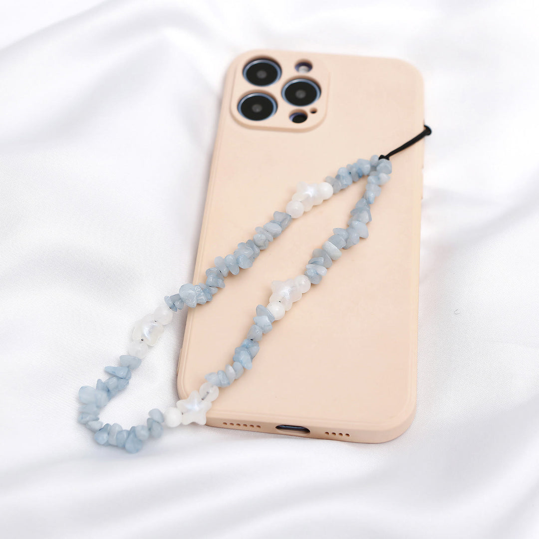 Olivenorma Handmade Crushed Stone Pearl Pentagram Beading Phone Strap