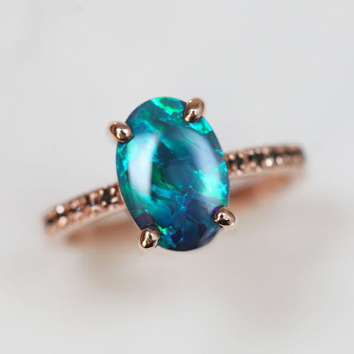 Olivenorma Sapphire With Opal 3 - Piece Ring Set - image 6