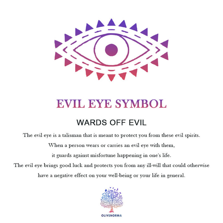 Olivenorma "We are protected" Evil Eye Cross Necklace