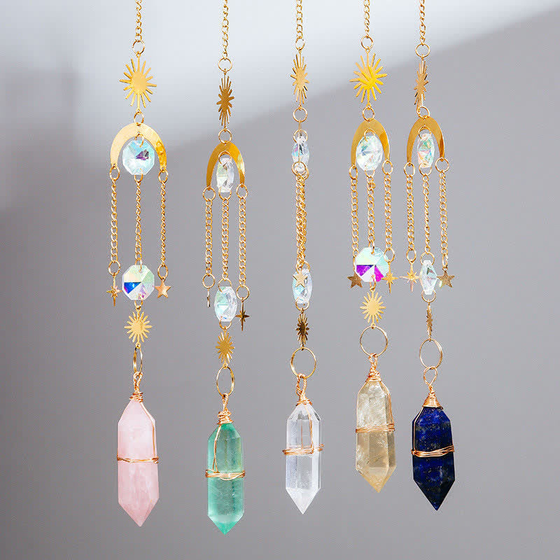 Crystal Pillar Colors Gemstone Ornament