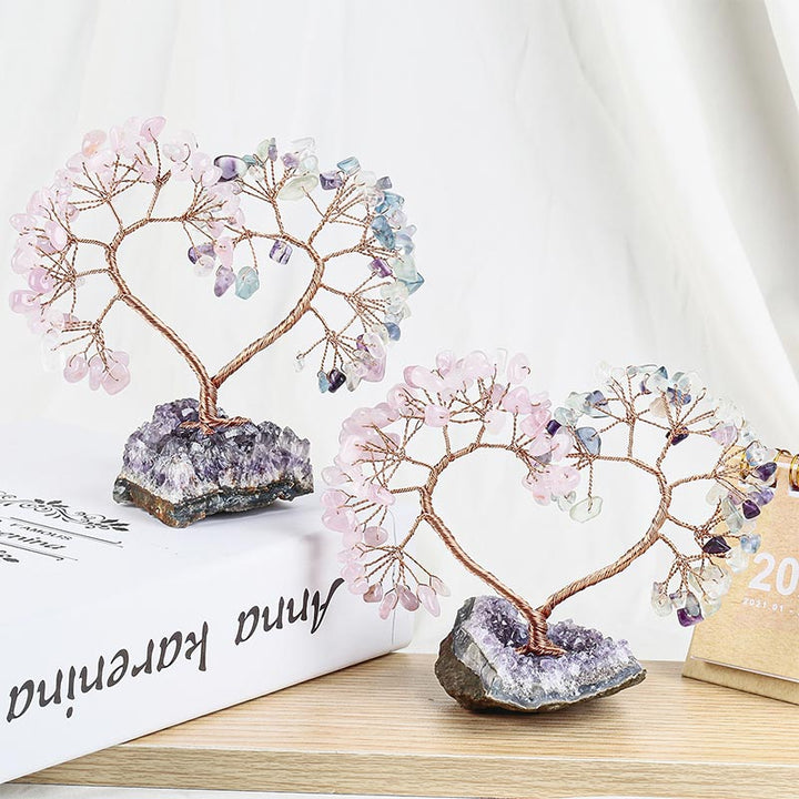 Natural Crystal Stone Love Feng Shui Tree