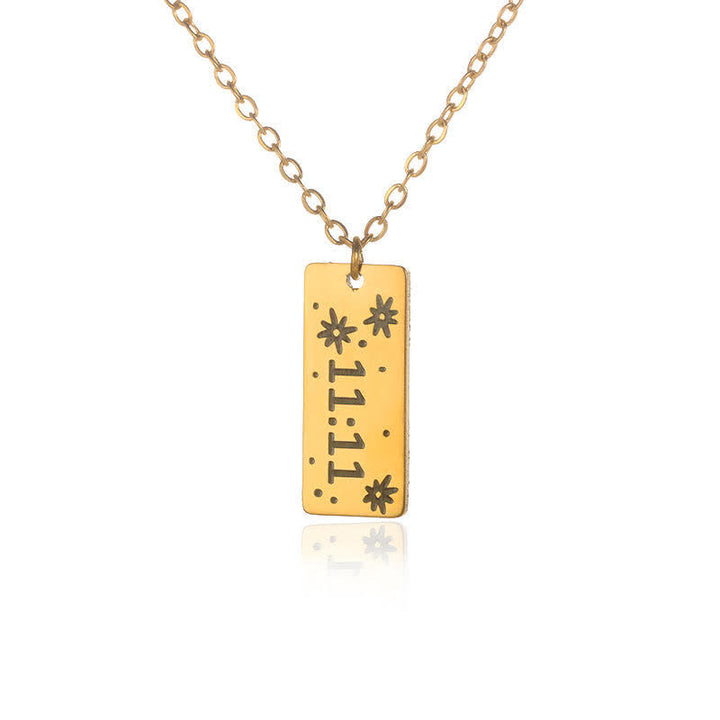 Olivenorma 11:11 Angel Number Lucky Necklace - Rectangle#Flower - image 9