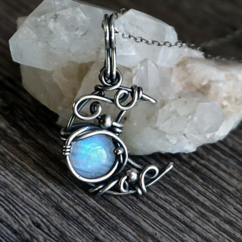 Olivenorma Bohemia Moonstone Moon Necklace - Necklace - image 0