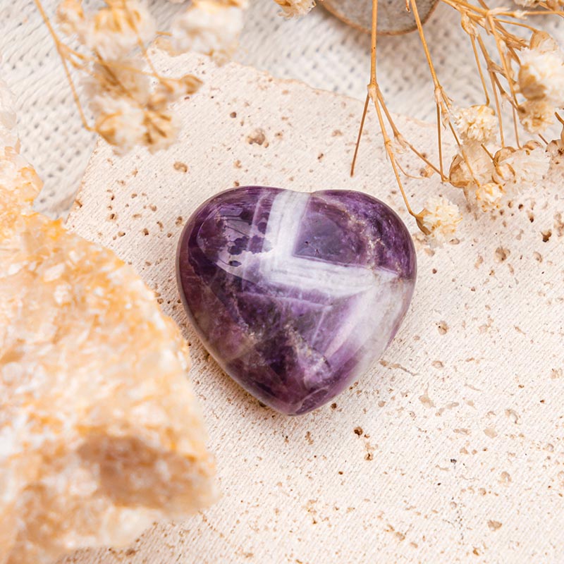 Olivenorma Amethyst Protection Crystal Heart