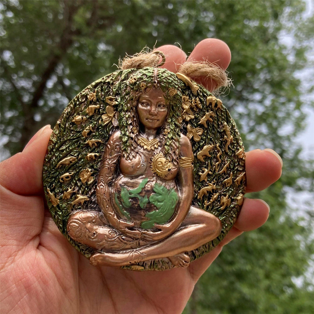 Olivenorma Statue Of Goddess Gaia Pendant Resin Decorations Wall Decor