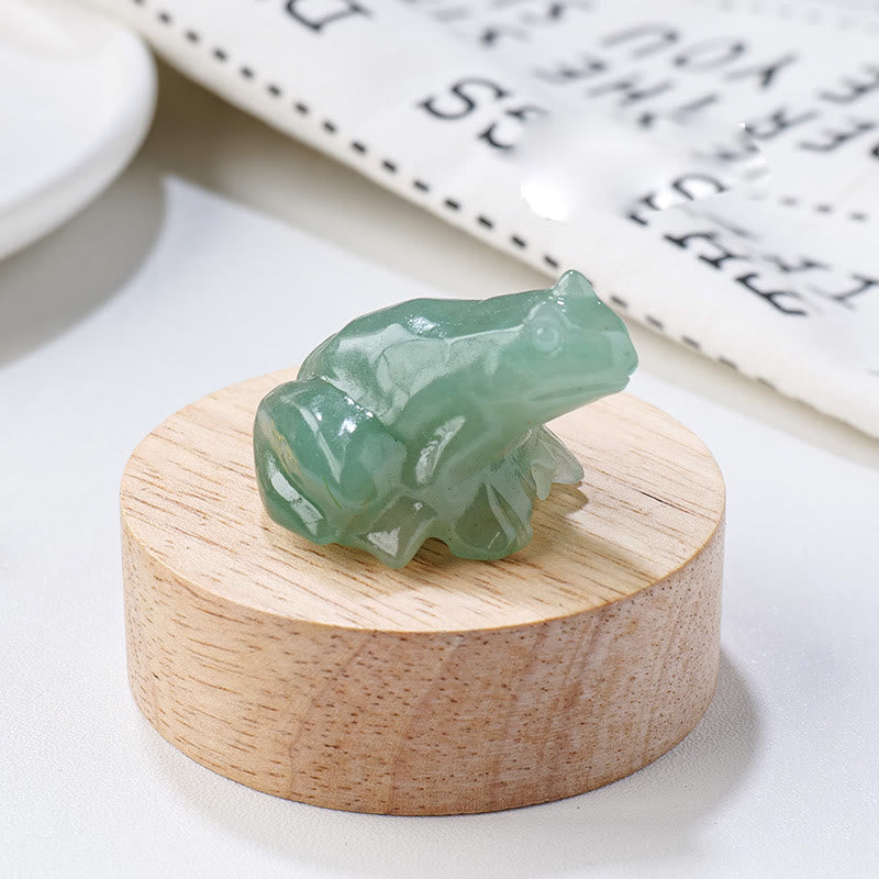 Olivenorma Serene Spirit Gemstone Frog Gemstone Decoration - Green Aventurine - With Card - image 33