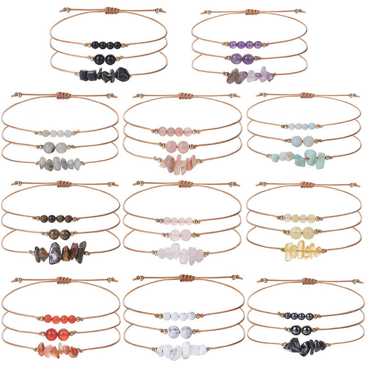 Olivenorma Gravel Beaded Braided Bracelet Set