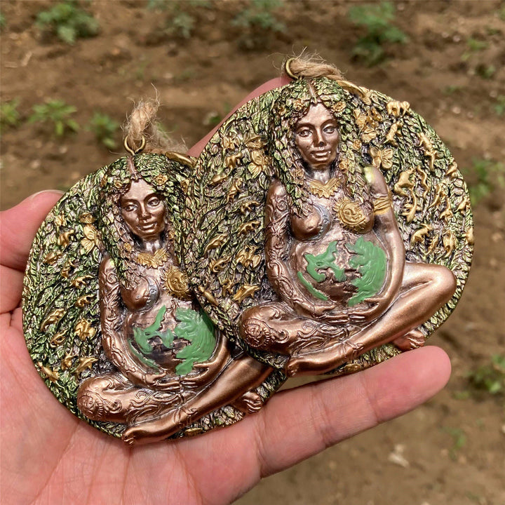 Olivenorma Statue Of Goddess Gaia Pendant Resin Decorations Wall Decor