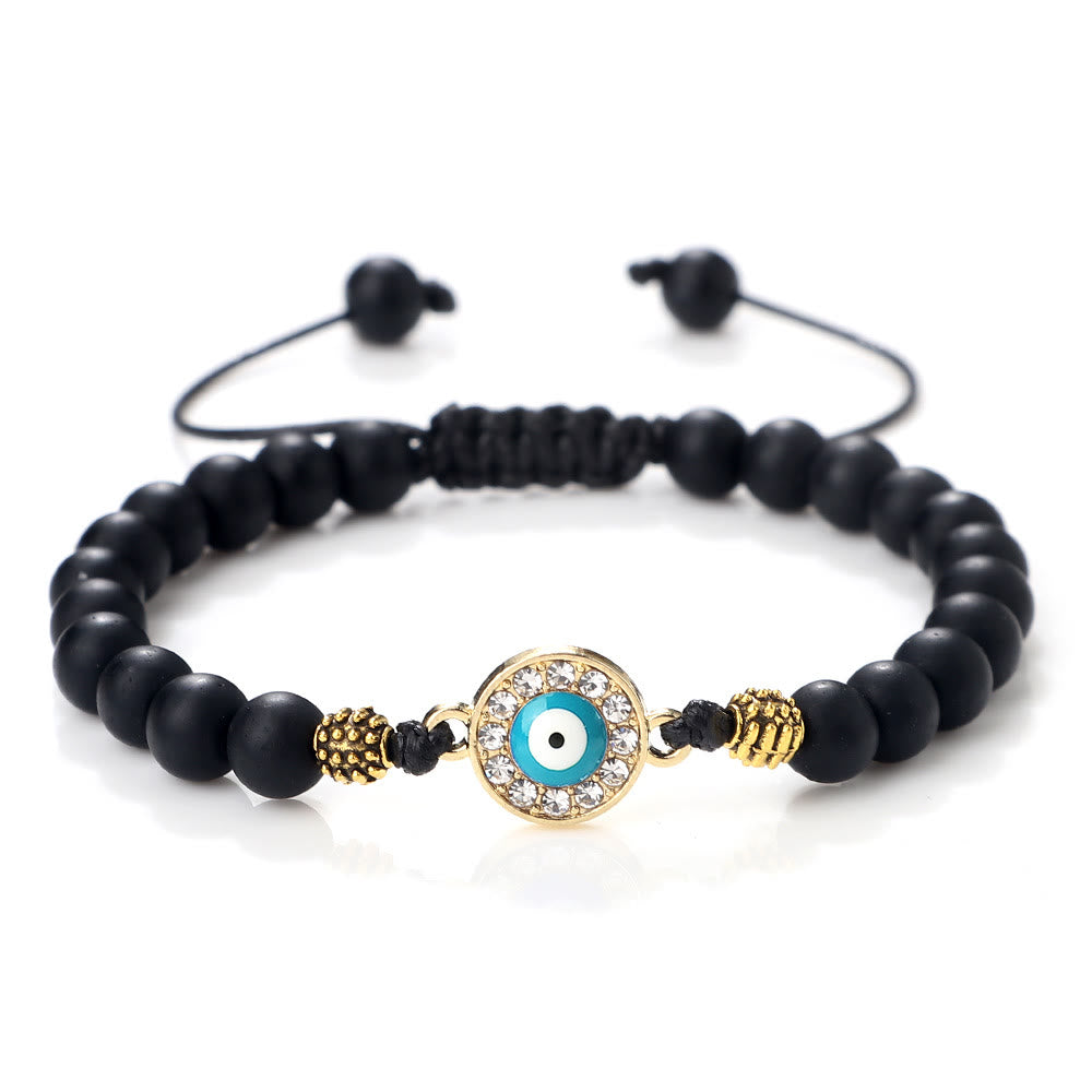 Olivenorma 6mm Natural Stone Zircon Beads Evil Eye Bracelet