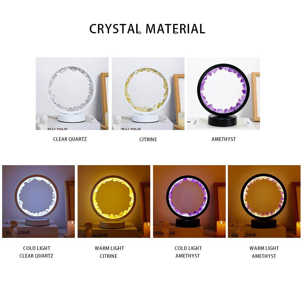 Olivenorma Natural "Amethyst Crystal Cluster Zen Light" Lamp Lights LED Decoration Rechargeable - Clear Quartz&Tricolor Light - image 10