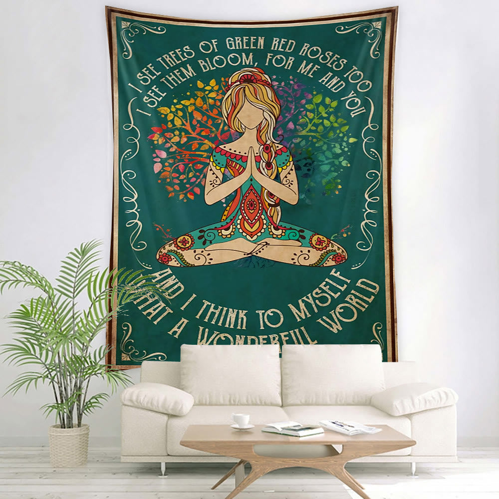 Olivenorma Yoga Meditation Chakra Pattern Tapestry