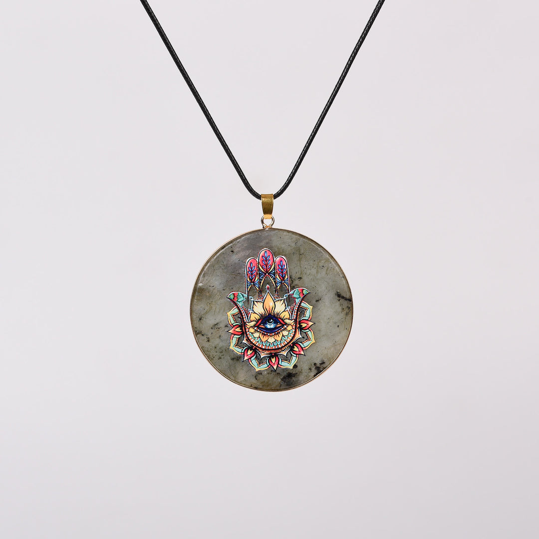 Olivenorma Crystal Hamsa Chakra Tree Of Life Necklace