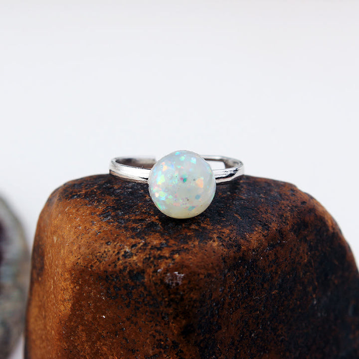 Olivenorma Opal Moonstone Simple Half Circle Adjustable Ring