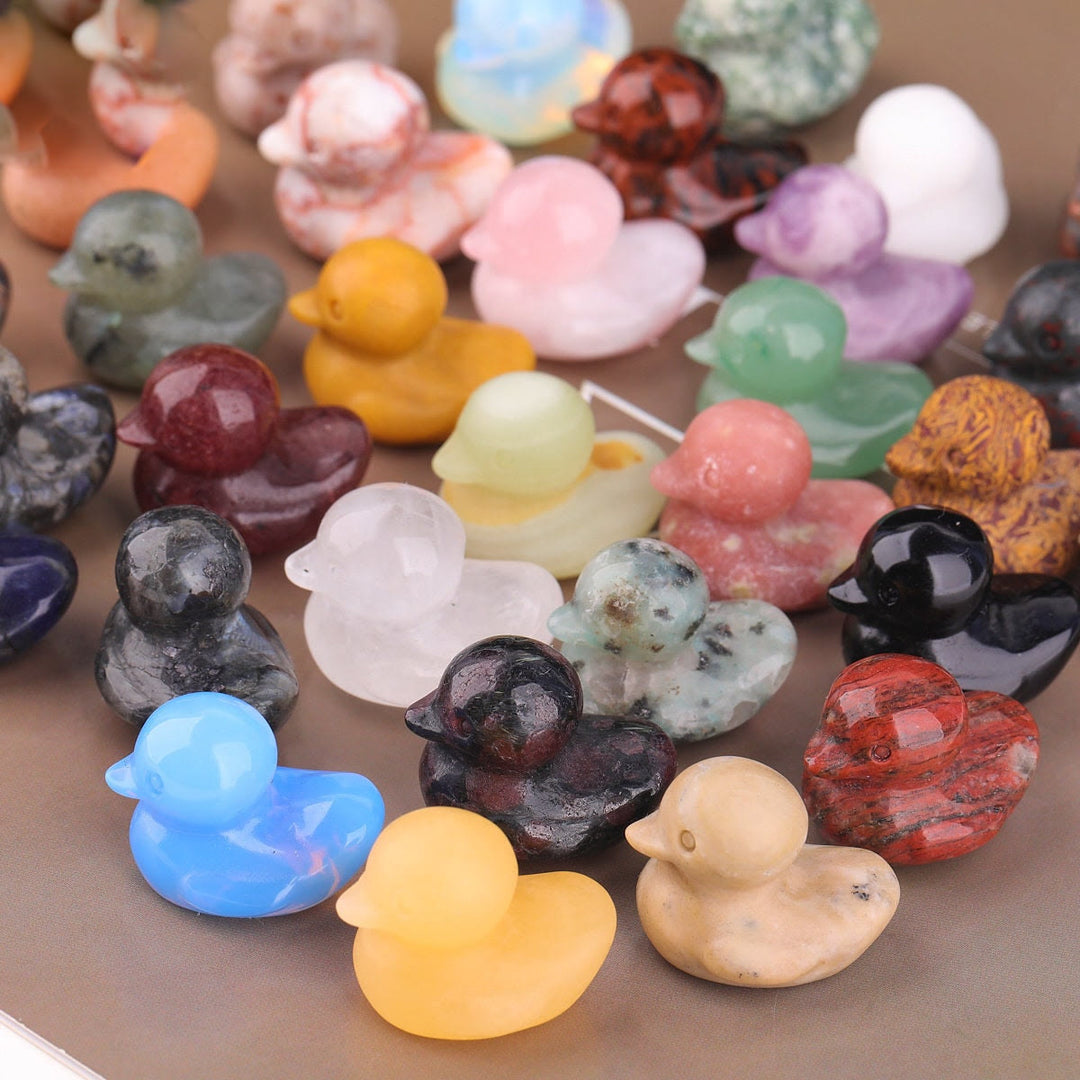 Olivenorma 1.2Inch Quartz Crystal Duck Carving Gemstone Decoration - image 0