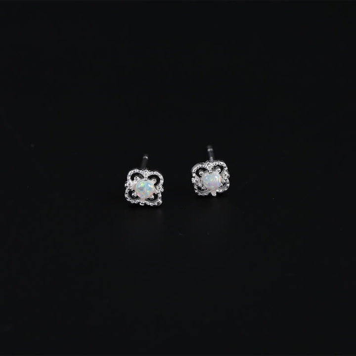 Olivenorma Delicate Vintage Opal Rhombic Earrings