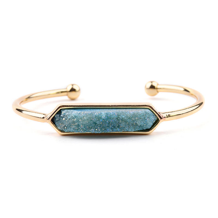 Olivenorma Natural Crystal Cluster Metal Copper Cuff Bracelet