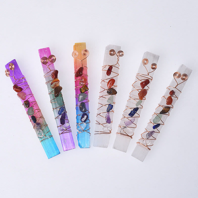 Olivenorma Chakra Moroccan Plaster Crystal Wands