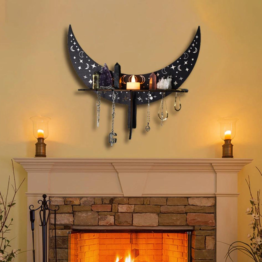 Olivenorma Crescent Wooden Witch Crystal Shelves Shelf - image 3