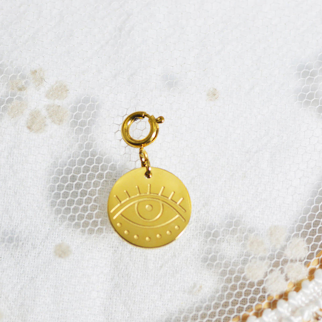 Olivenorma Geometric Round Or Water Drop Crystal Gold Pendant Necklace - Round & Evil Eye #2 - Necklace #4 - image 23