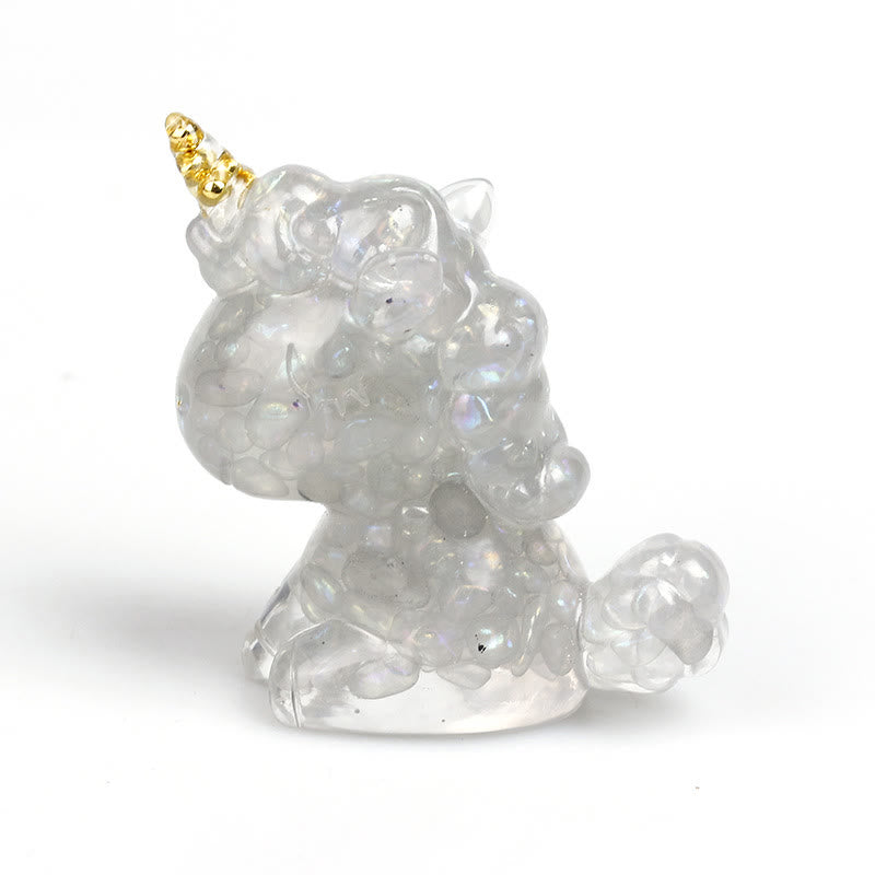 Olivenorma Crystal Unicorn Gemstone Decoration - Bubble Stone - image 53