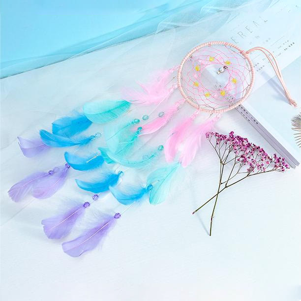 Olivenorma Colorful Acrylic Bead Feather Handmade Dream Catcher