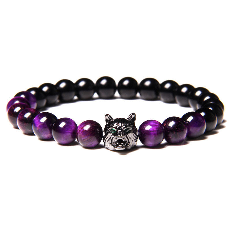 Olivenorma Lapis Lazuli Wolf Bracelet - Purple Tiger Eye - image 15
