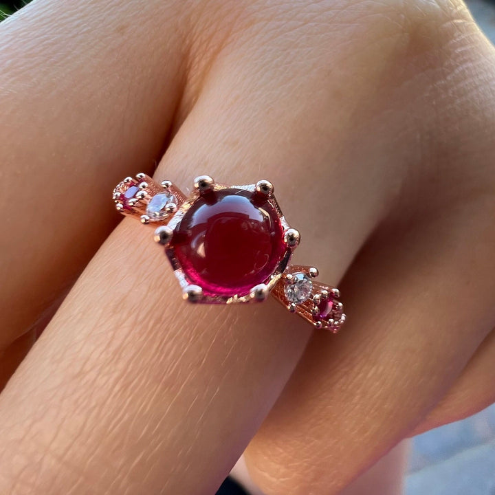 Olivenorma Garnet Engagement Wedding Ring  - image 2