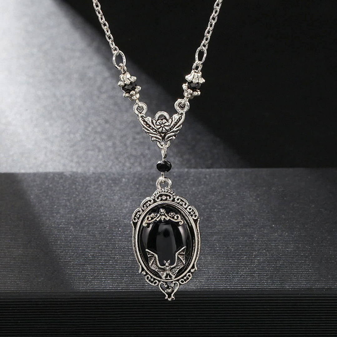 Olivenorma Silver Bat Obsidian Necklace - image 2