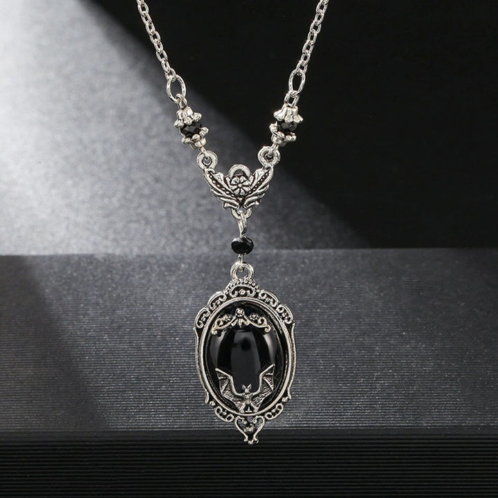 Olivenorma Silver Bat Obsidian Necklace - image 2
