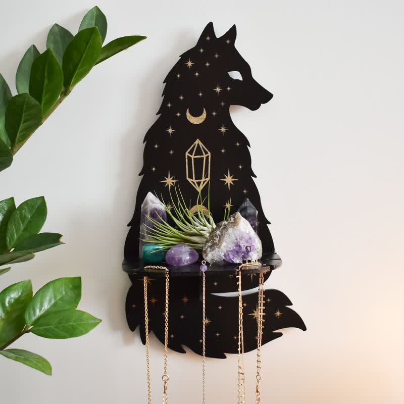 Olivenorma Celestial Wolf Altar Crystal Shelf