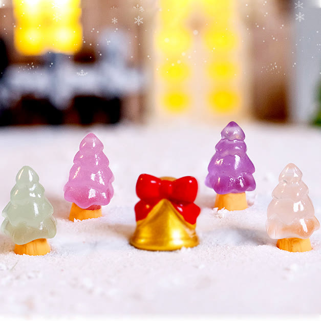 Olivenorma 5Pcs Crystal Mini Christmas Tree Sculpture Gemstone Decoration - image 2