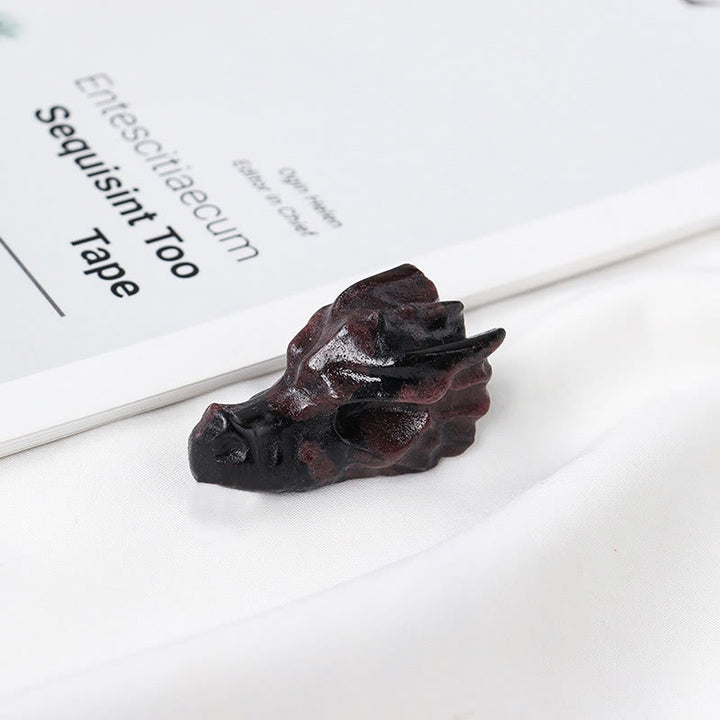 Olivenorma 1.5Inch Crystal Dragon Skull Statue Gemstone Decoration - Garnet - image 30