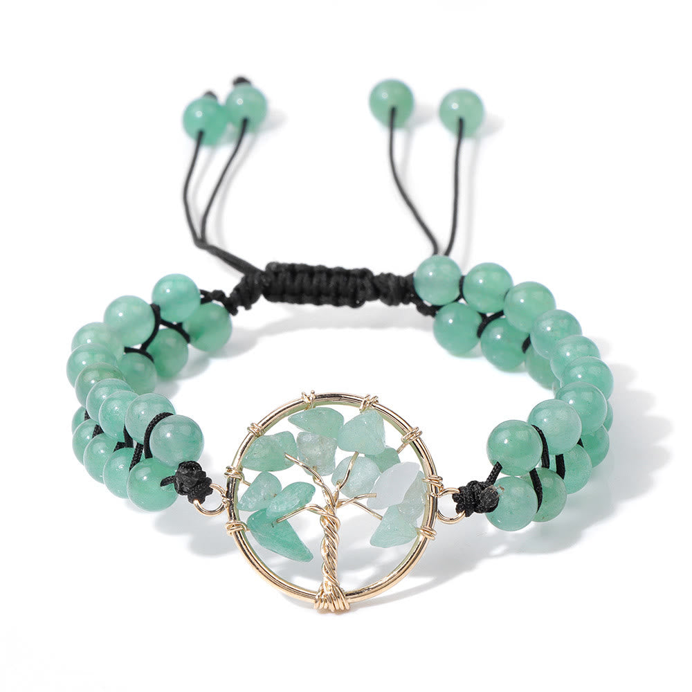 Olivenorma 6mm Beads Double Braided Tree Of Life Bracelet