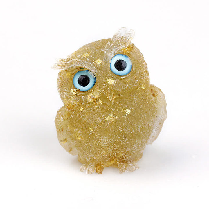 Olivenorma Natural Crystal Owl Gemstone Decoration