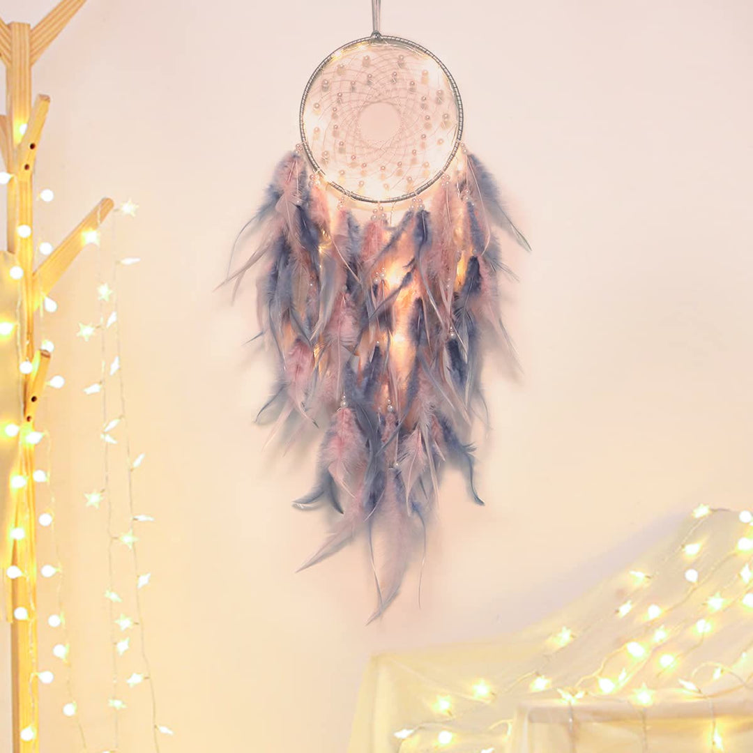 Olivenorma LED Light Up Handmade Feather Dream Catcher