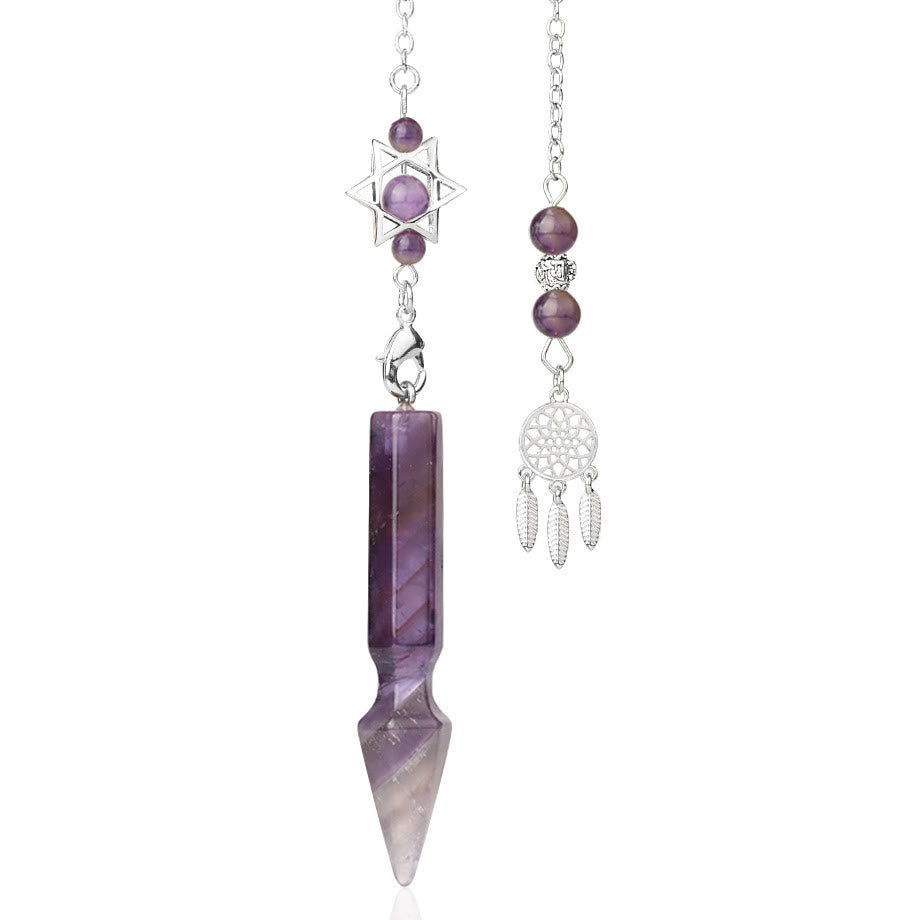 Olivenorma Natural Crystal Metatron Lotus Pendulum