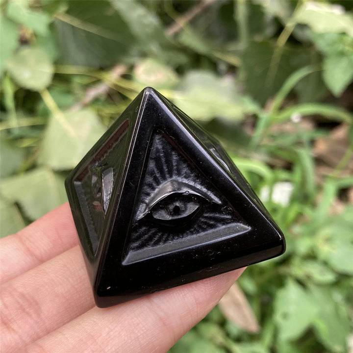 Olivenorma Obsidian Orgone Pyramid Gemstone Decoration