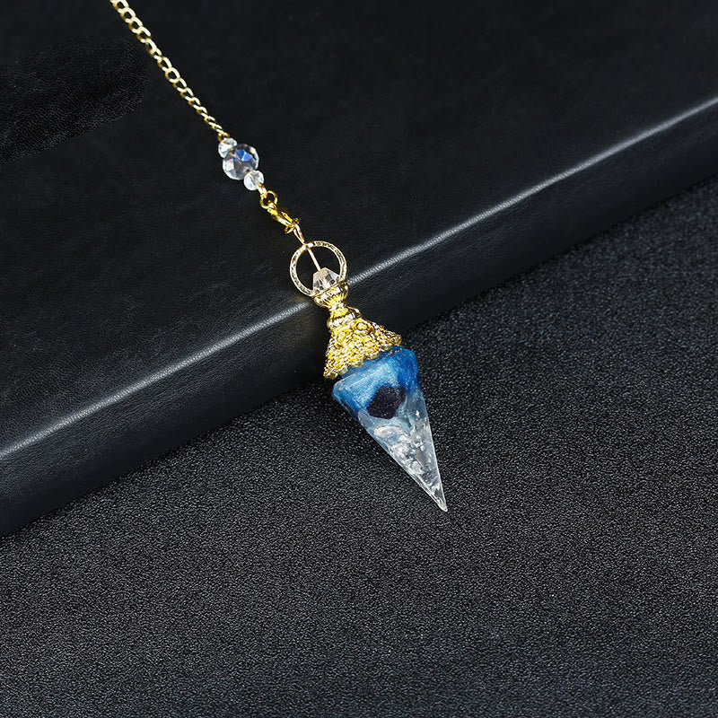 Olivenorma Natural Crystal Resin Hexagonal Pyramid Pendulum - Sapphire&Clear Crystal - image 8