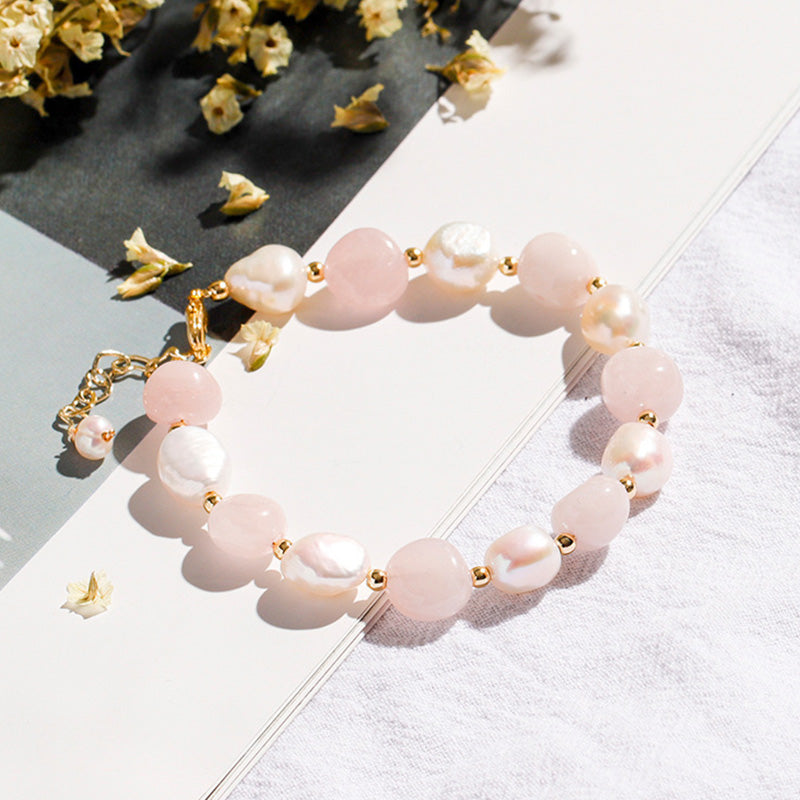 Natural Crystal Pearl Gemstone Bracelet