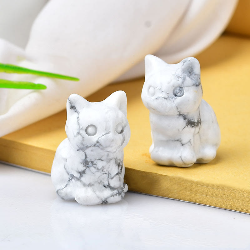 Olivenorma Crystal Kitten Stone Carving Crafts Gemstone Decoration