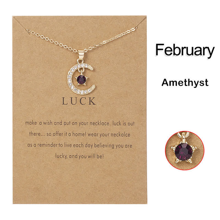 Olivenorma Month Birthstone Star Creative Gift Card Necklace - image 19
