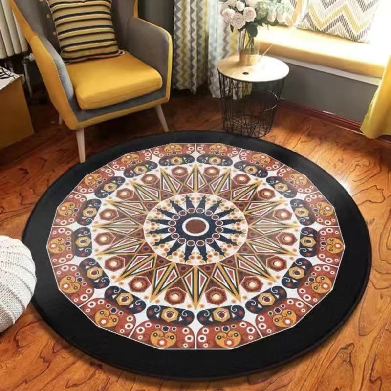 Olivenorma Mandala Round Area Rug Machine Washable Carpet - Mandala#8 - 140*140cm - Crystal Velvet - image 9