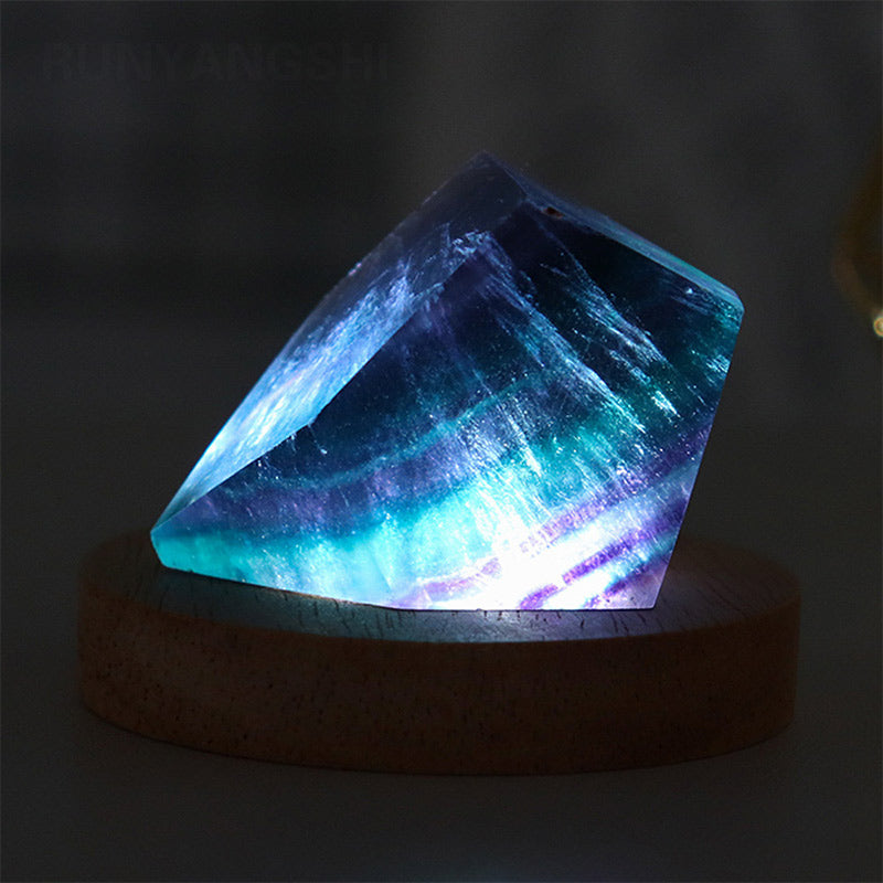 Olivenorma Fluorite Irregular Crystal Lamp Decoration